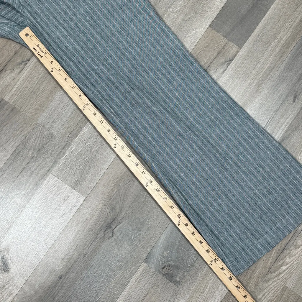 Princess‎ Polly Rach Striped Linen Blend Flare Leg Crop Pants Teal Grey 8 - Image 14