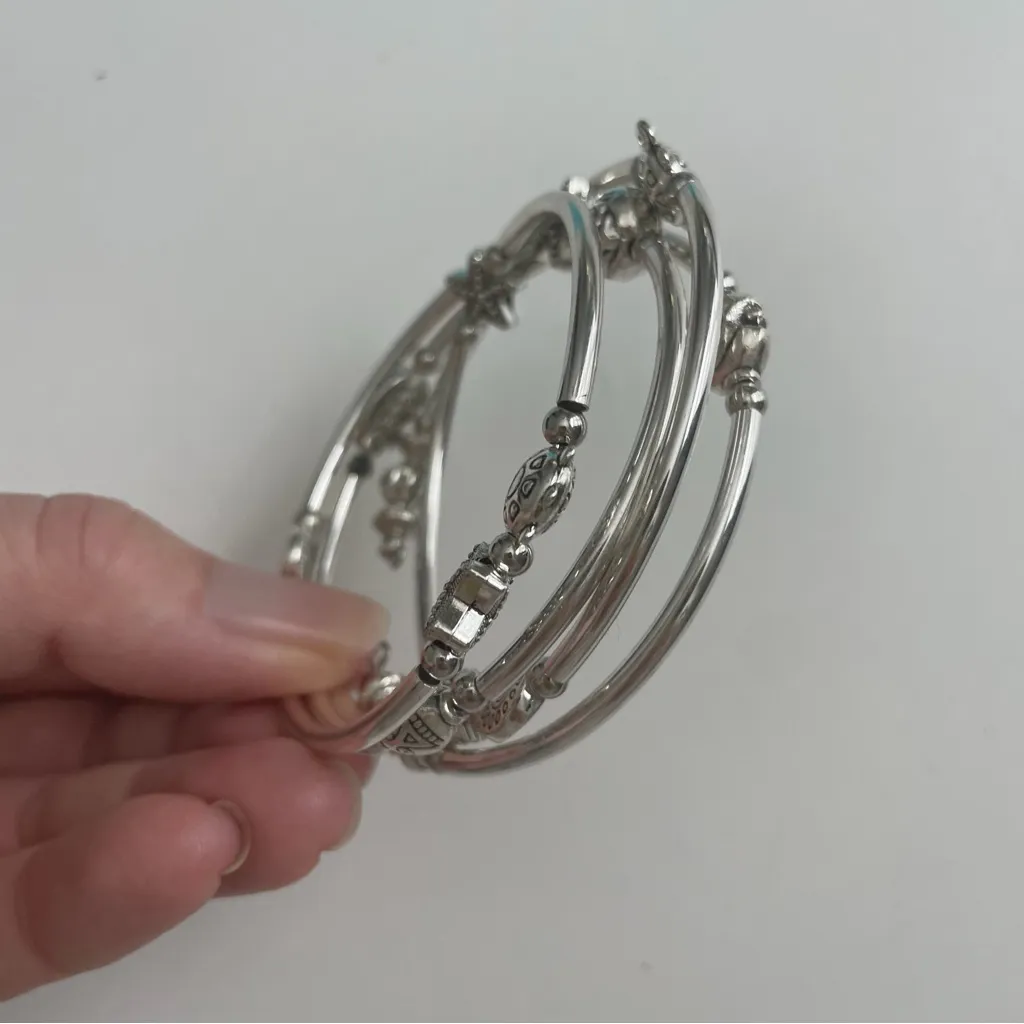Swirly Bracelet Sea Charms Turtle Starfish Shell Flower Leaf Sun Silver Stretch - Image 6