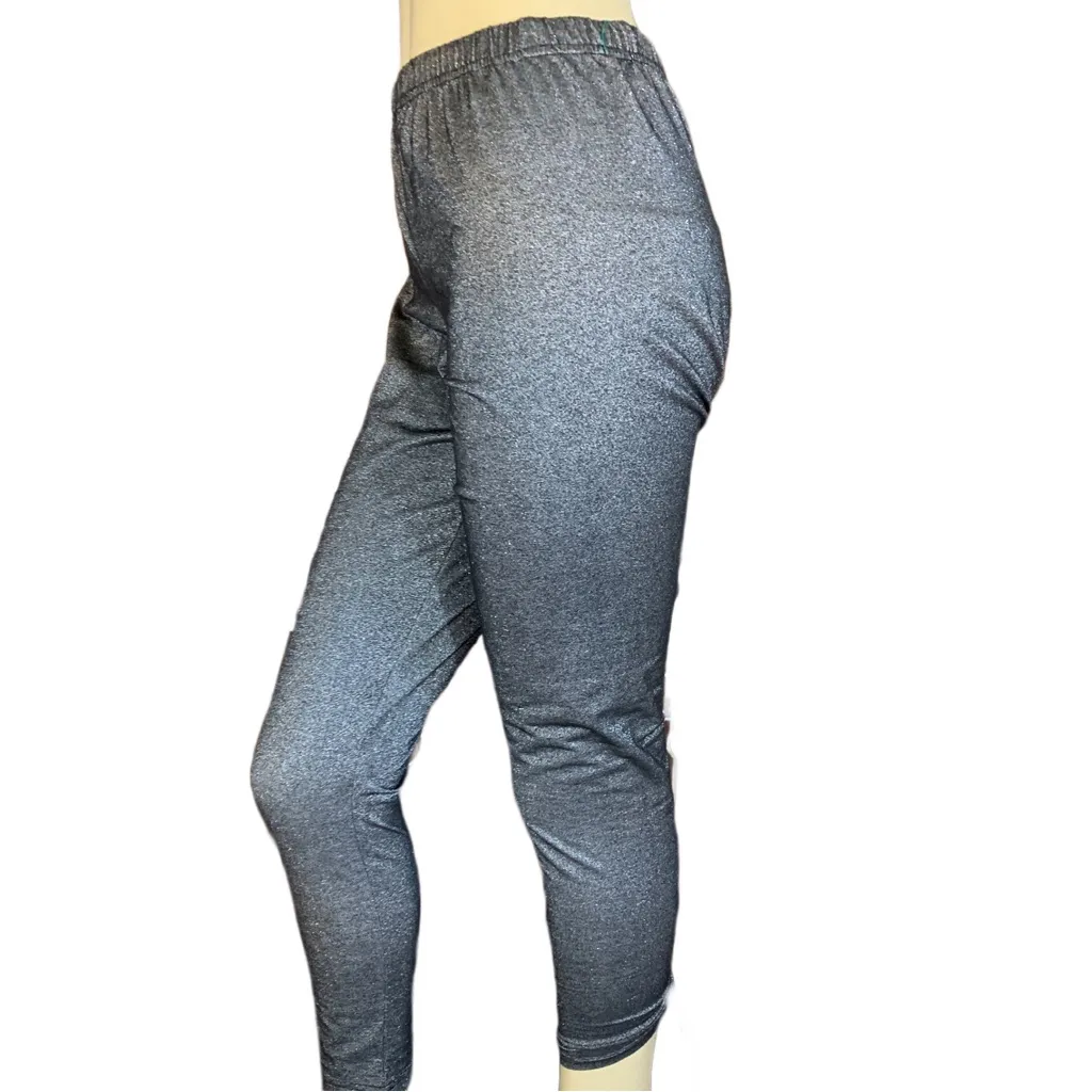 JUST BE SILVER METALLIC SKINNY STRETCHY LEGGINGS (L) - Image 5