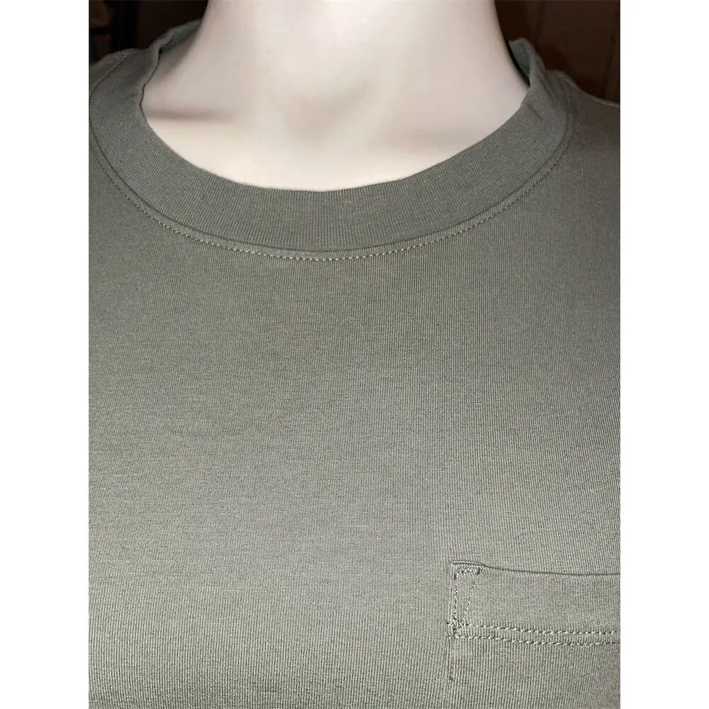 Banana Republic  Women's Olive Green T-Shirt Dress L Short Sleeve - Image 10