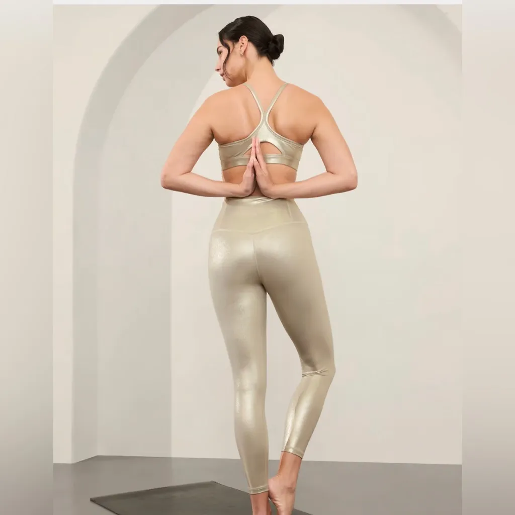 NWOT Athleta Elation Leggings & Vital Bra in Oyster Shine - Size Small - Image 2