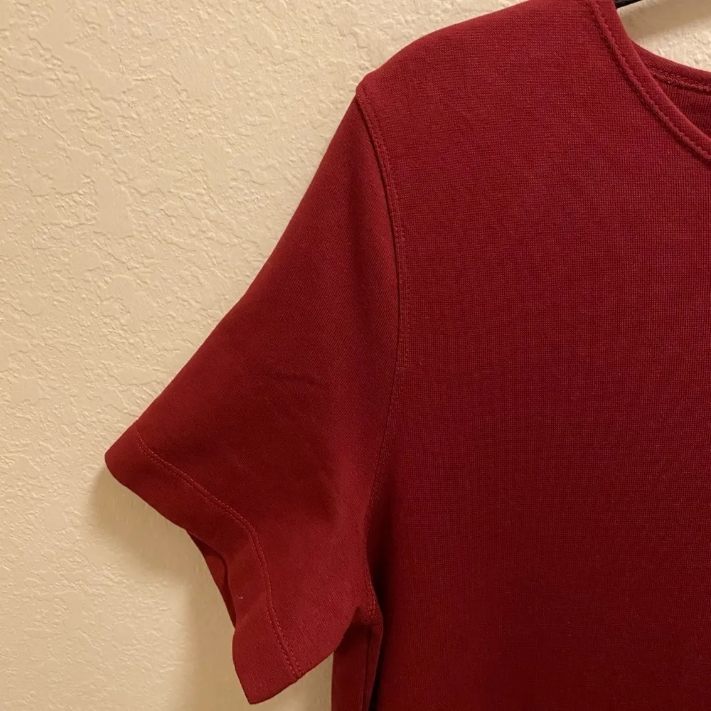 Patagonia Burgundy Short Sleeve Mini Shift Dress Size Large - Image 3