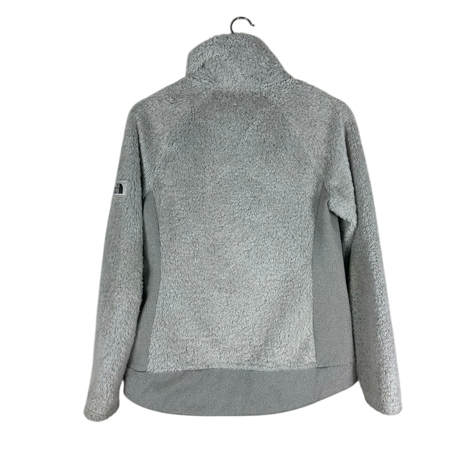 The North Face Fuzzy Fleece Jacket Womens M Gray High Collar Outdoor Cozy Hiking - Image 6