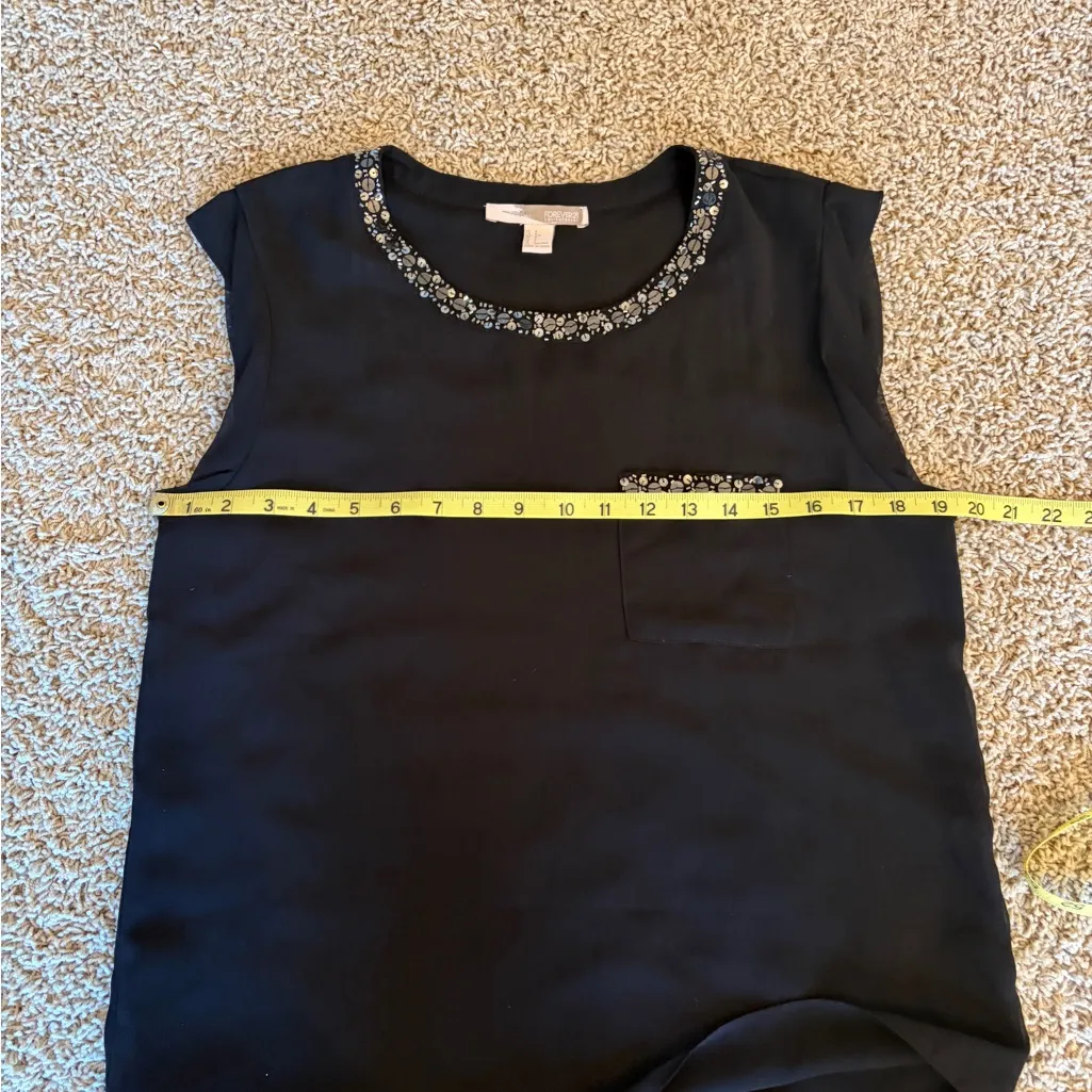 Forever 21 Contemporary Sheer Top Size Small Beaded Sparkly Glam Elegant F11 - Image 7