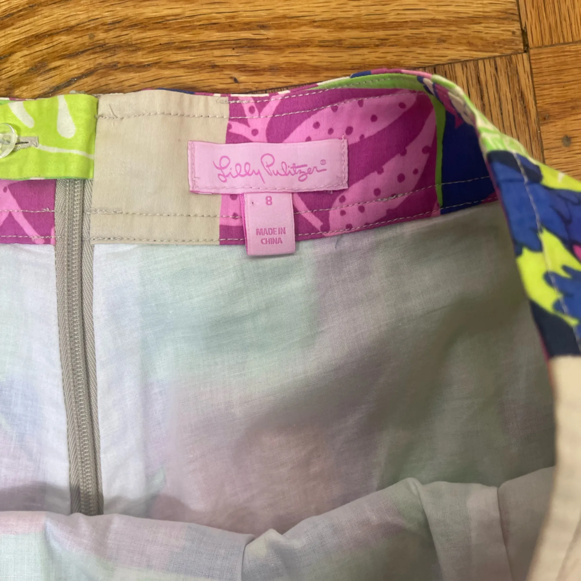 Lilly Pulitzer Tiki Floral Pleated Skirt in 'Thatch Patch' Pattern Size 8 - Image 3