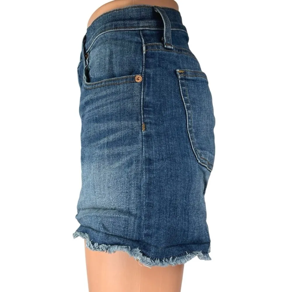 J.Crew Women's Blue High Waisted Frayed Raw Hem Cut - Image 2