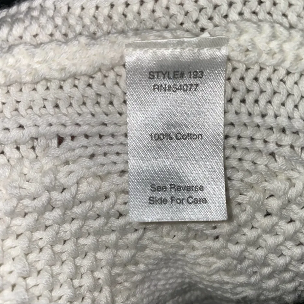 Cabi chunky cable knit open front shawl cardigan cream beige size small - Image 5