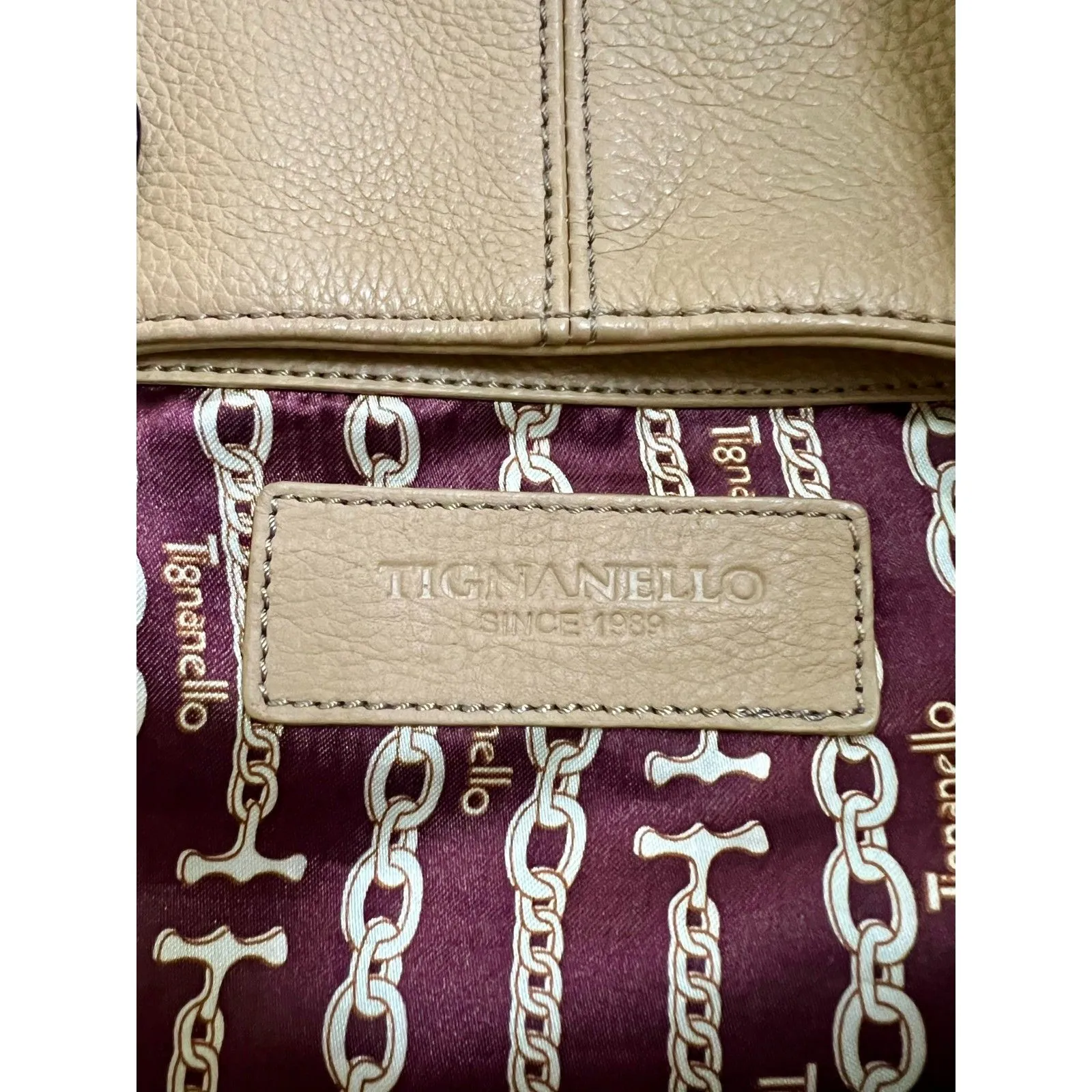 Tignanello Italian Leather Shoulder Bag Tan - Image 7