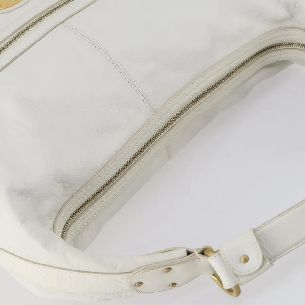 BALLY Shoulder Bag Leather White Authentic - Image 8