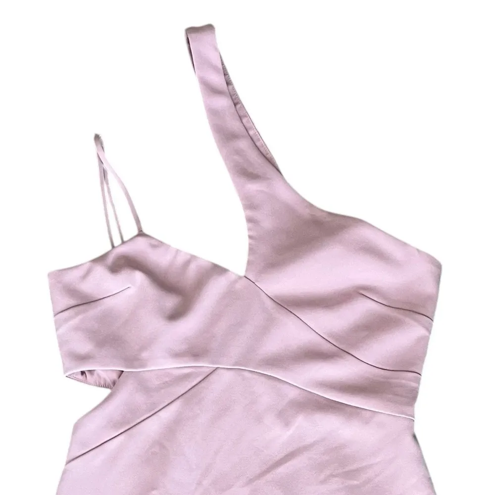 Revolve NBD x Naven Chloe Asymmetric One Shoulder Cutout Wrap Mauve Mini Dress S - Image 4