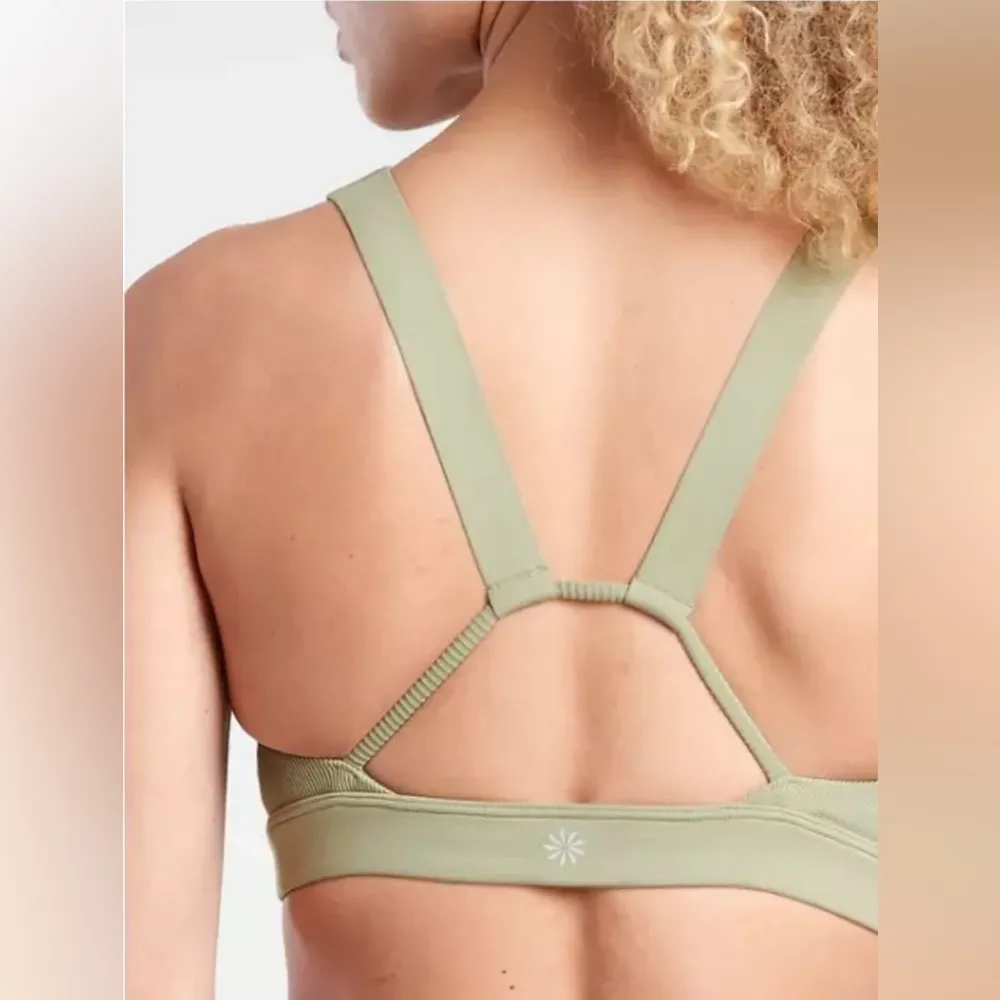 Medium Exhale Rib Sports Bra Olive Green Athleisure Gorpcore - Image 2