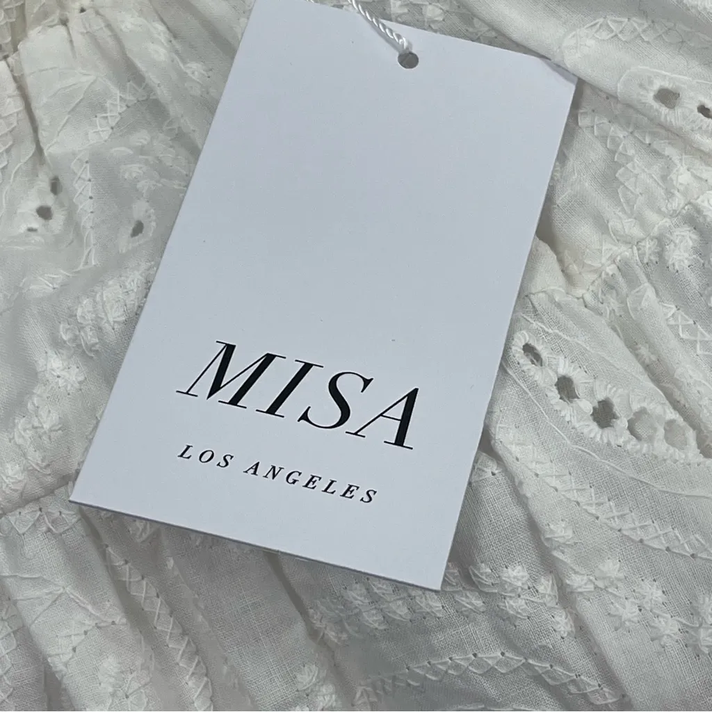 Misa Los Angeles White Paisley Eyelet Mini Skirt - XS - NWT - Image 3