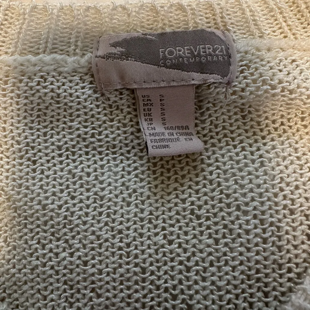 Forever 21 Cream Knit Sweater - Image 3
