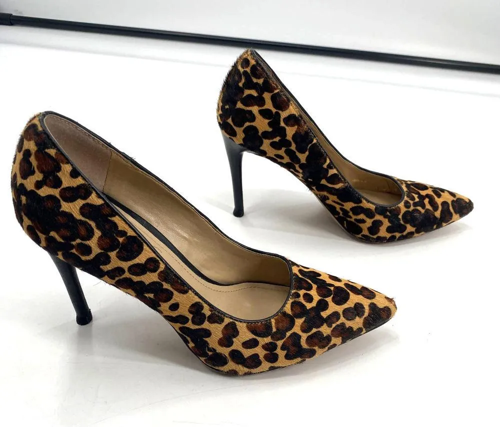 Kenneth Cole Bon-Together Leopard Animal Print Calf Hair Pointed Heeled Pumps 7M - Image 2