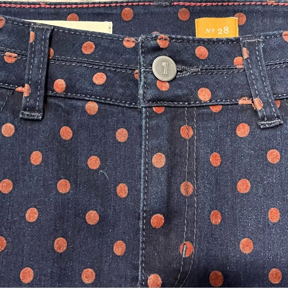 Anthropologie Pilcro & The Letterpress Polka Dot Stretch Denim Pencil Skirt 28 - Image 4