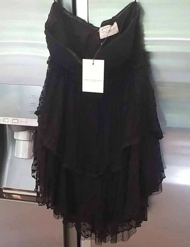 💕SPELL GYPSY X FREE PEOPLE💕 Mira Bustier RaRa Dress Black Large NWT - Image 10