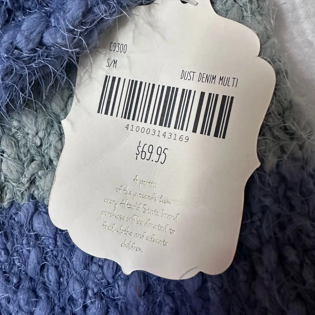 NWT ALTAR’D State Color Block Striped Soft V-Neck sweater; Size S/M - Image 4