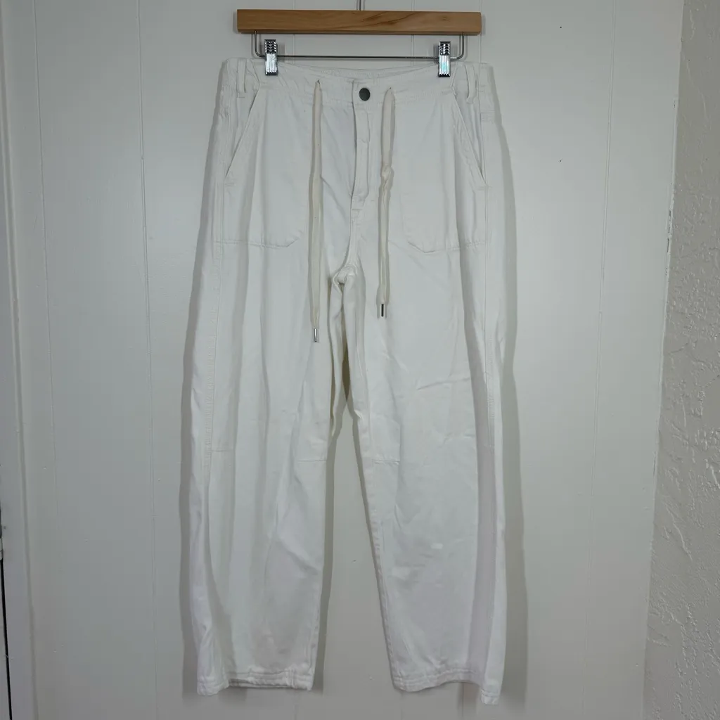 Vici White Drawstring Wide Leg Pants - Image 2