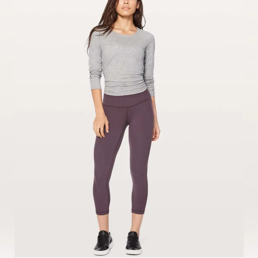 Lululemon Align Crop Legging 21” Black Cherry Size 6 | Retired Color Nulu Fabric - Image 3