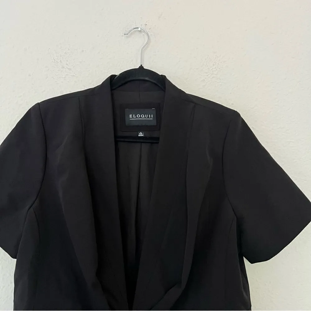 Eloquii Short Sleeve Black Blazer Jacket Size 14 - Image 4