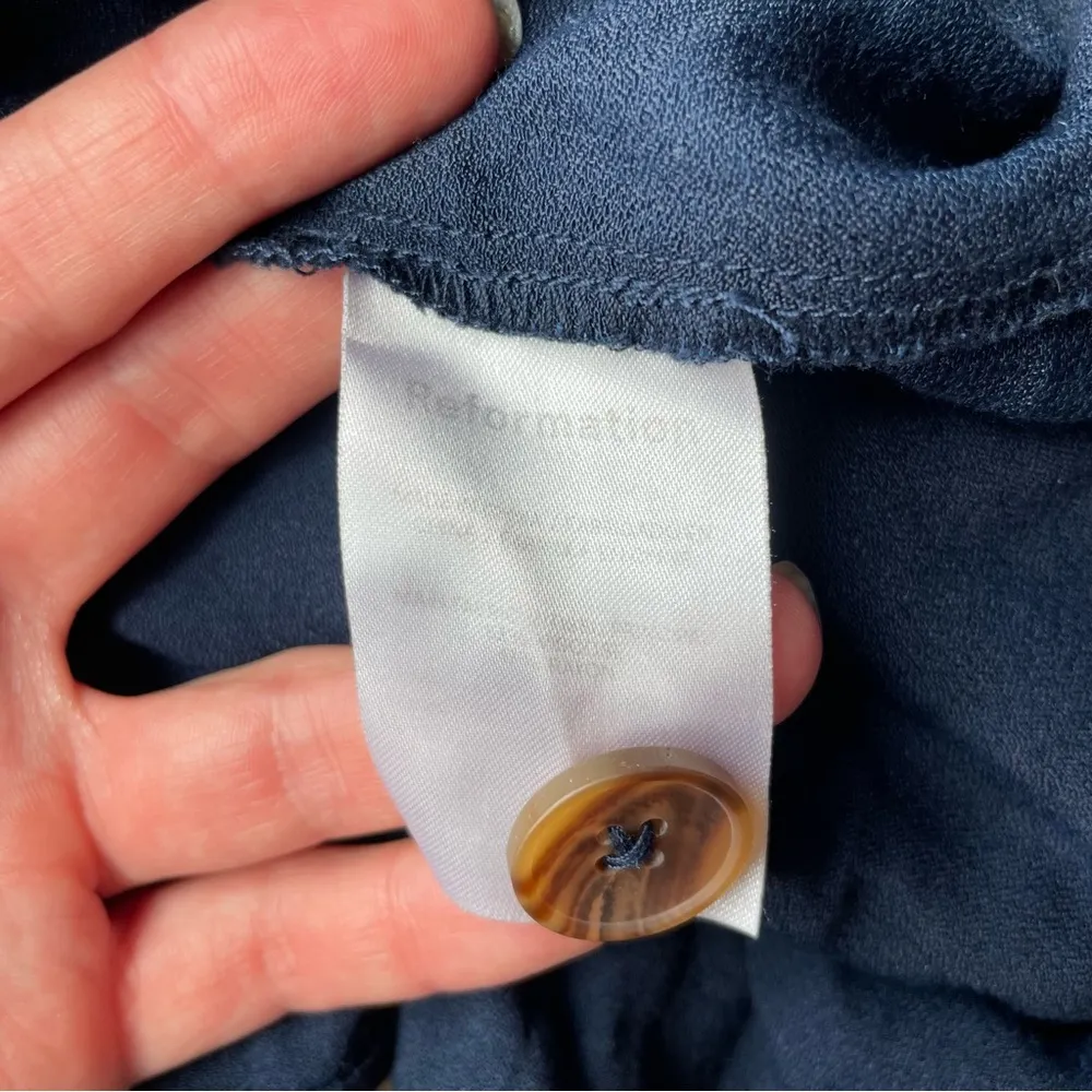 Reformation Leith Navy Double Breasted Collared Tank Mini Dress Size 4 - Image 6