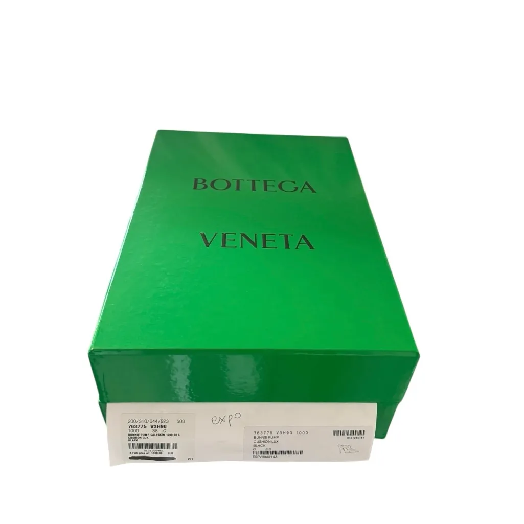 NWT Bottega Veneta Black Leather Cushion Lux Bunnie Mule Pumps EU Size 38/US 8 - Image 15