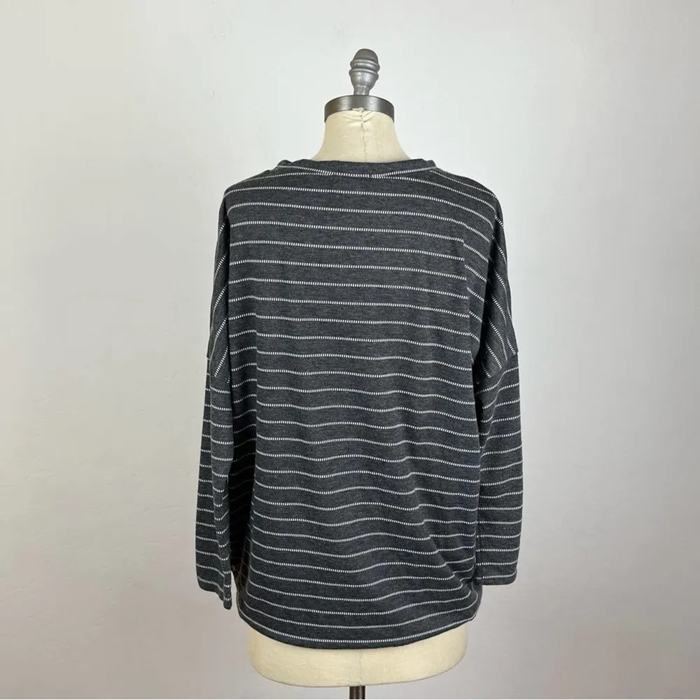 Eberjey Grey Stripe Long Sleeve Sleep Shirt - Image 5