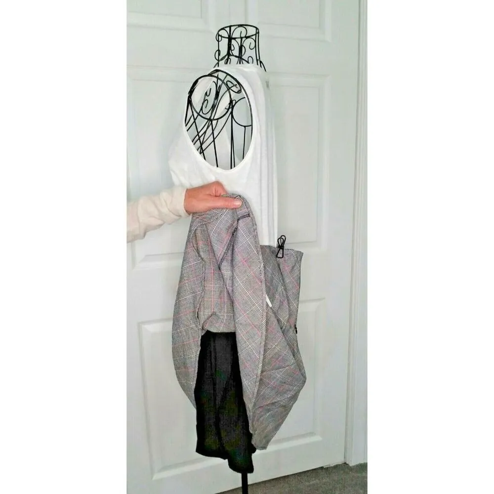 CeCe by Cynthia Brand Steffe Pop Plaid Flounce Skirt Wild Fuchsia Sz 10 - Image 3