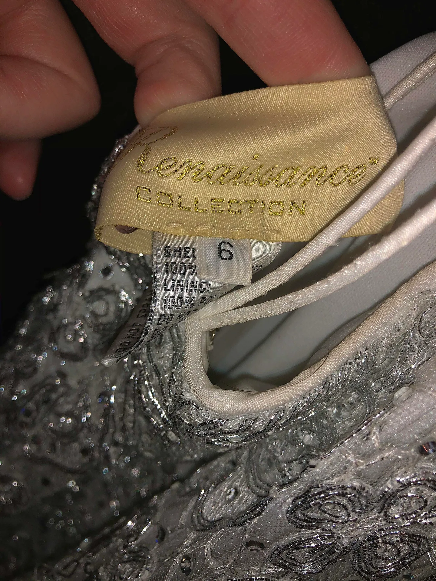 White Sparkly Prom Dress Size 6 - Image 4