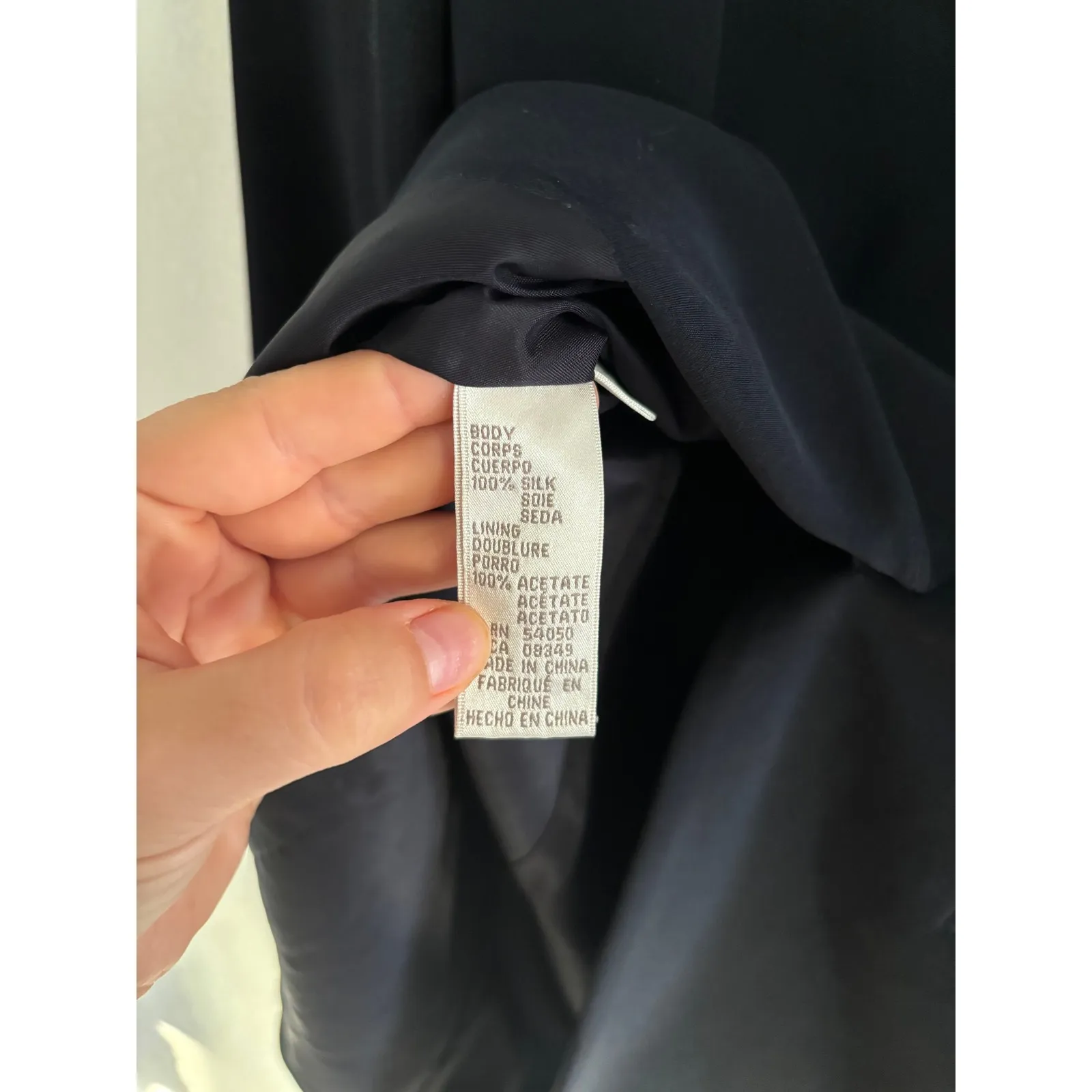 Vintage Jones New York 100% Silk Blazer Women 4 Navy Jacket Oversized Preppy 90s - Image 4