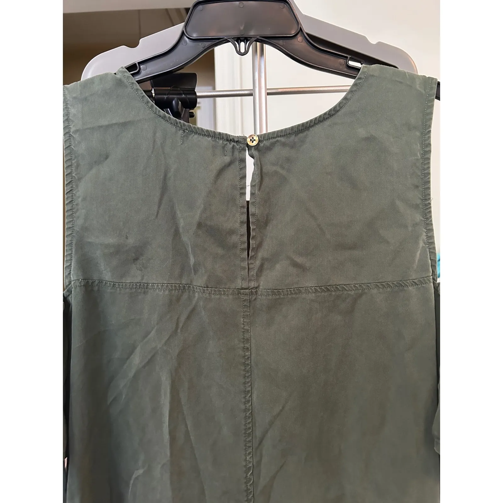 Renuar Olive Green Cold Shoulder Ruffle‎ Sleeve Casual Dress XL - Image 9