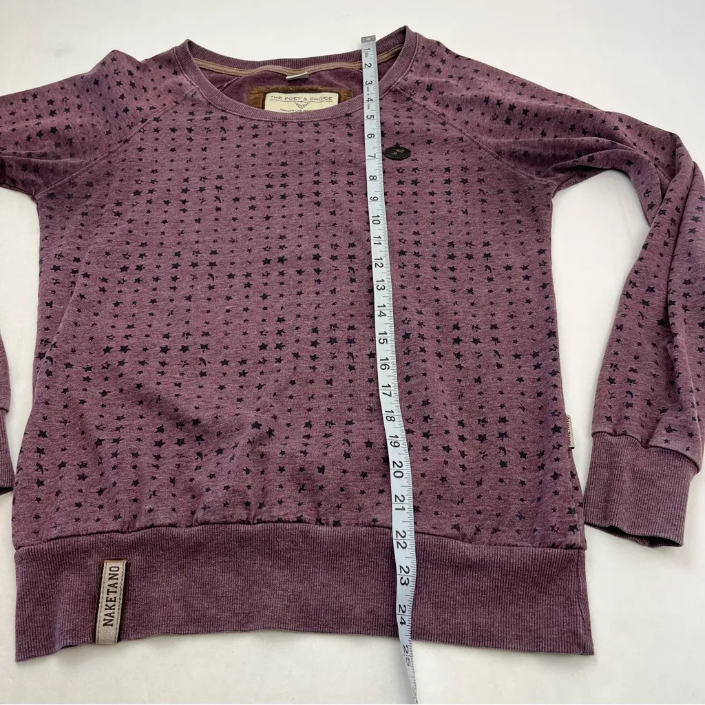 Naketano The Poet’s Choice Faded Red Stars Sweatshirt Womens‎ Size Medium *FLAW - Image 6