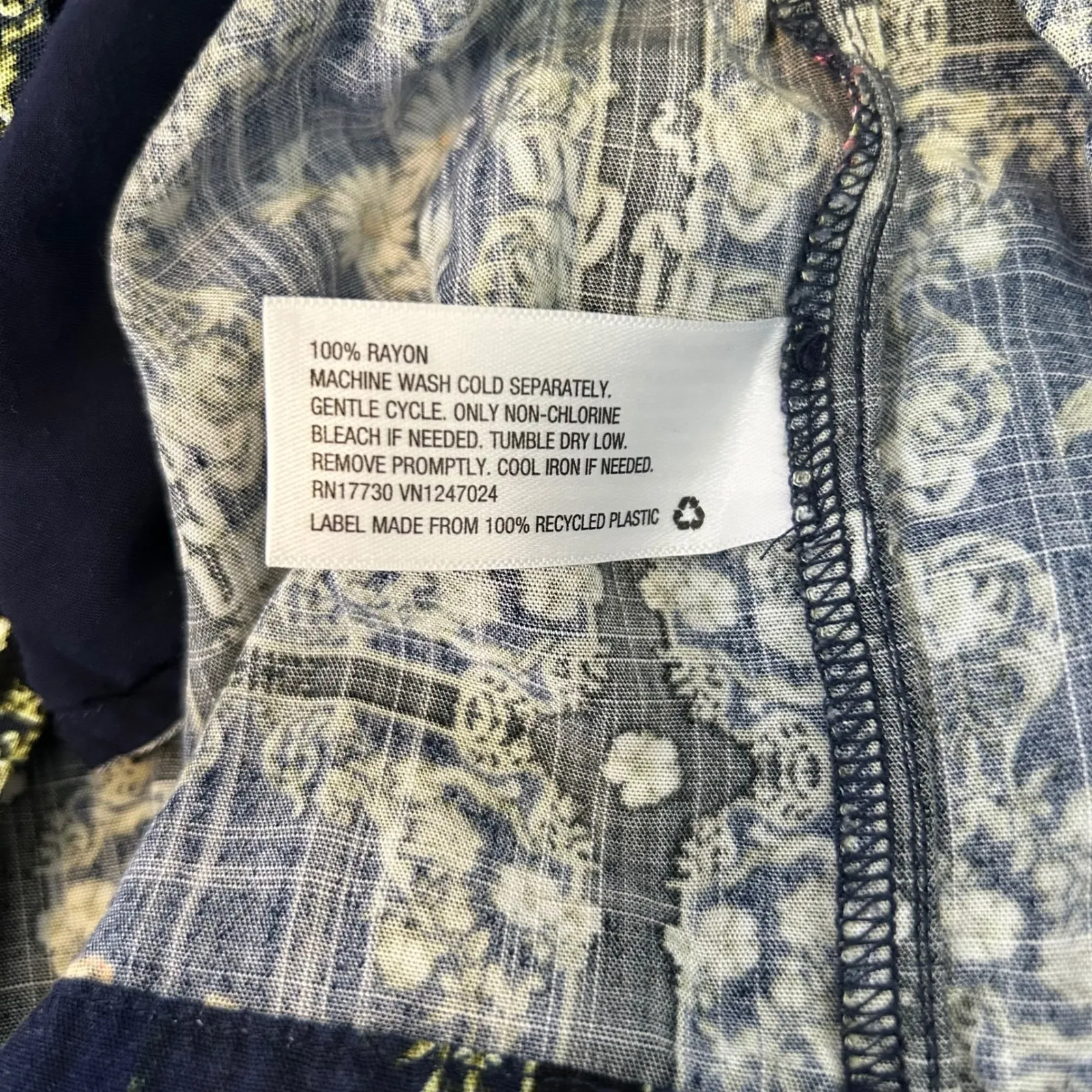 Agua Bendita Floral Print Navy Blue M - Image 8