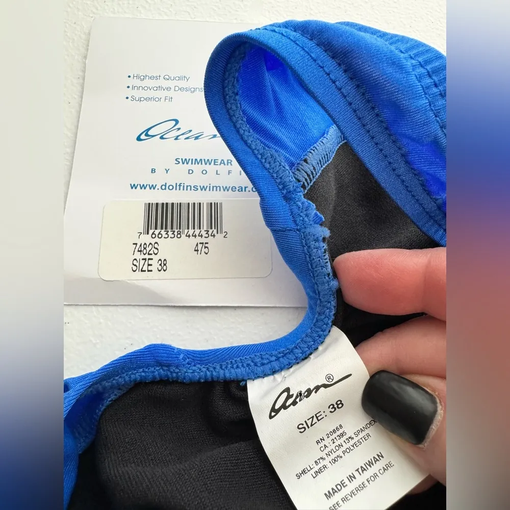 NWT Ocean by Dolfin Swim Size 38 Blue - Image 6