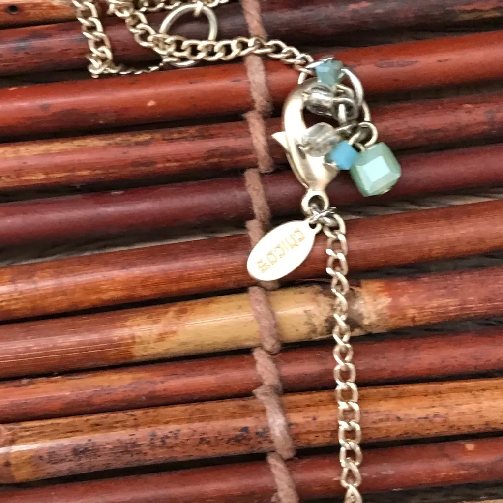 Chico's Chico’s Long Gold Tone Necklace Green Stone - Image 7