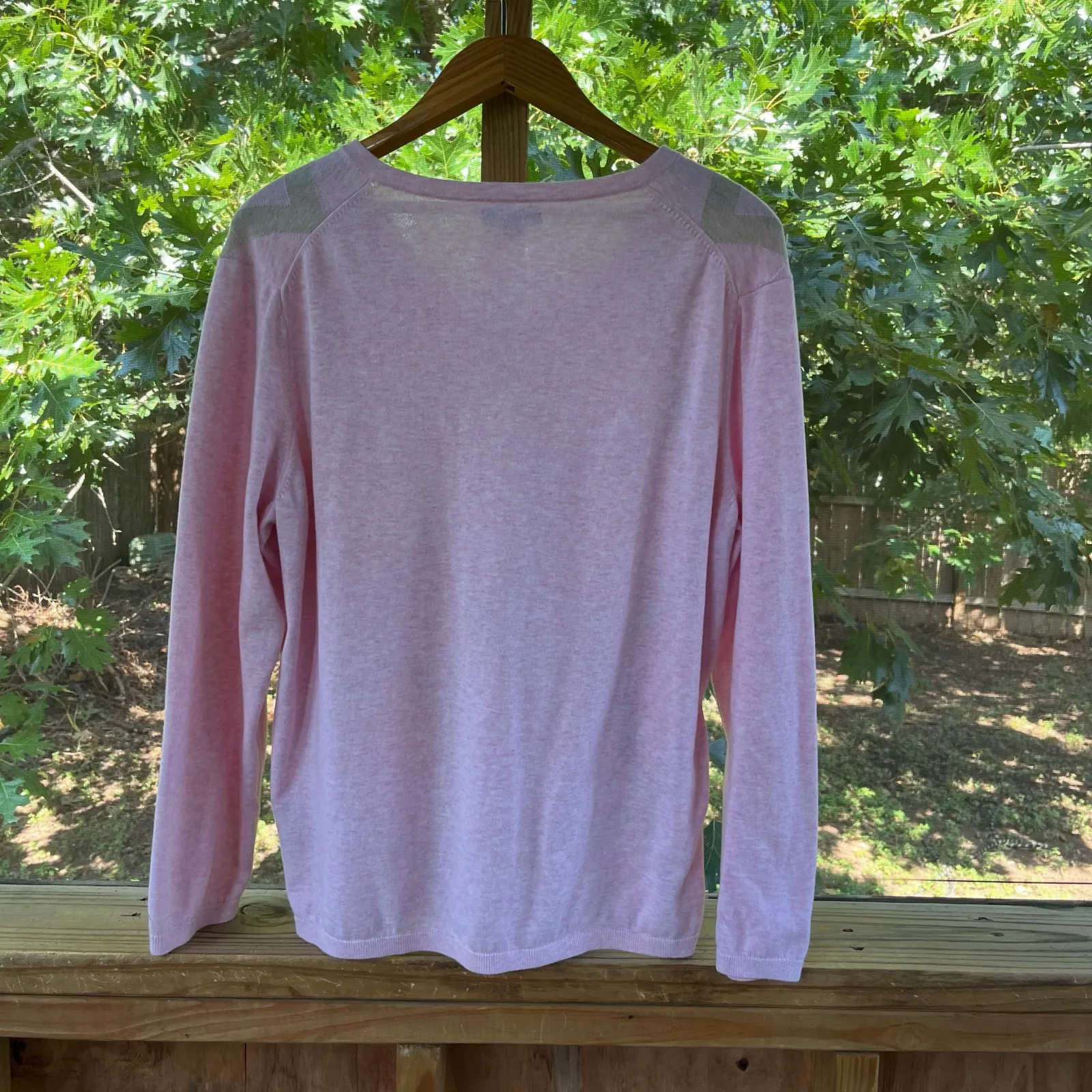 Tommy Hilfiger Pink & Tan Argyle Sweater 100% Cotton Size XXL - Image 2