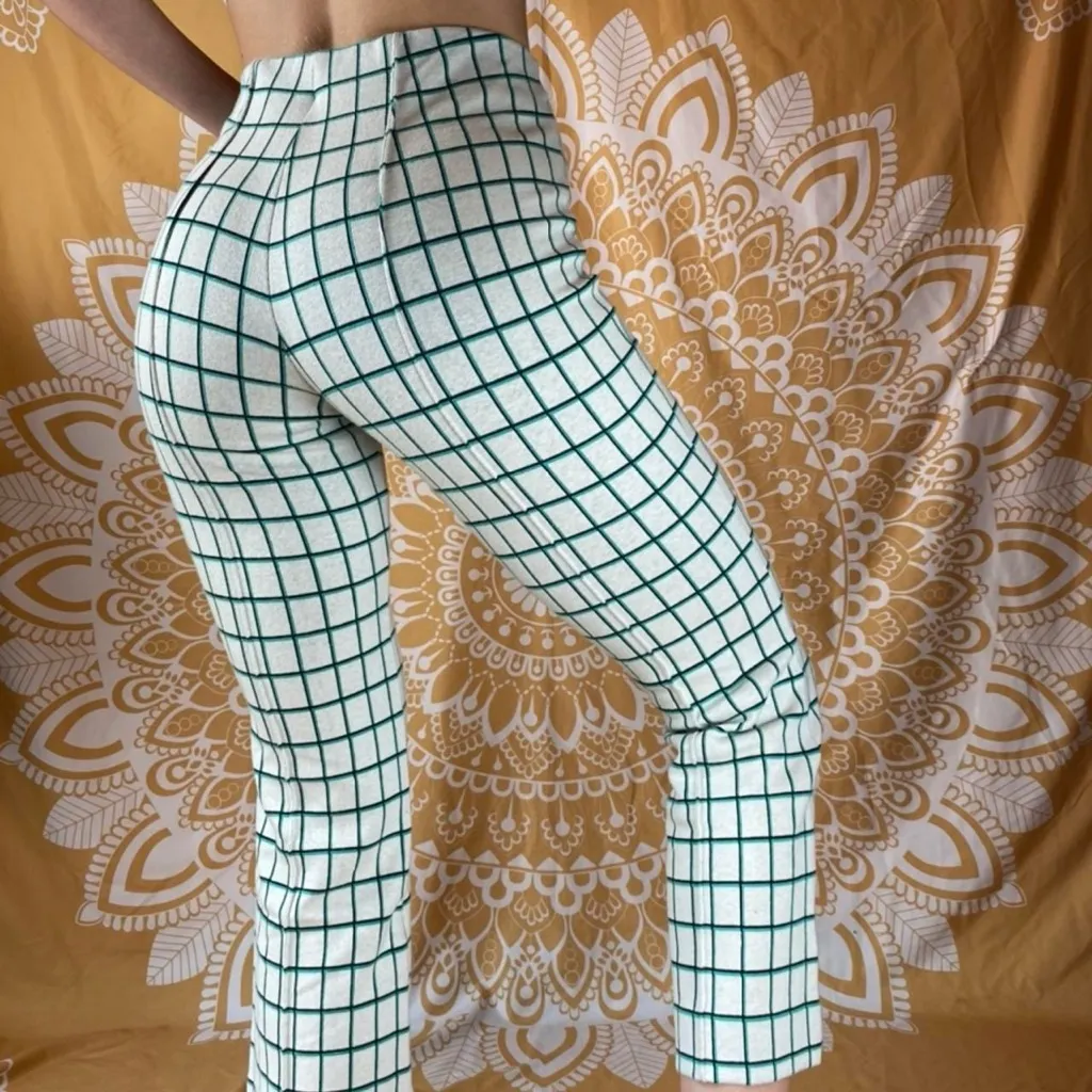 Anthropologie Plaid Kick Flare Cropped Pants - Image 4
