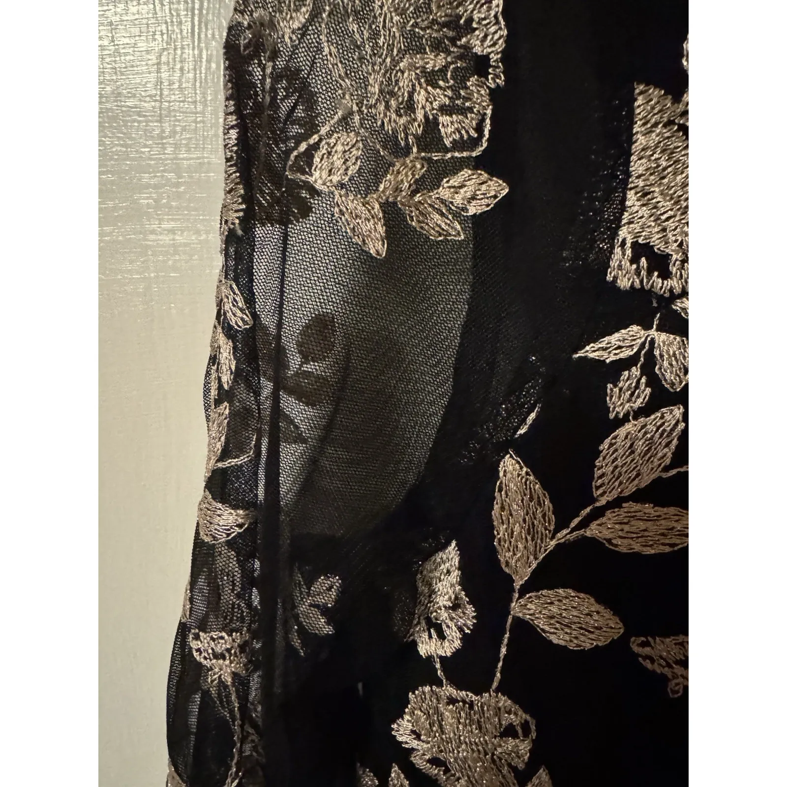 Altar'd State Malvern Dress Size M With Rose Gold Embroidery And Sheer Arms - Image 7