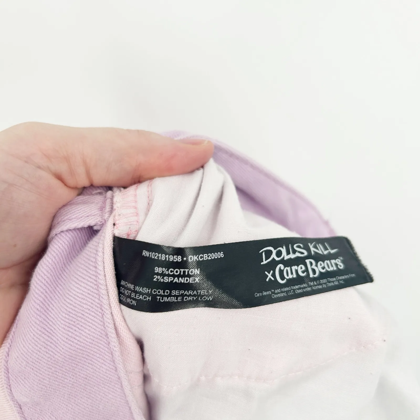 Dolls Kill x Care Bears Pastel Just Add Love Colorblock Denim Shorts Size S - Image 7
