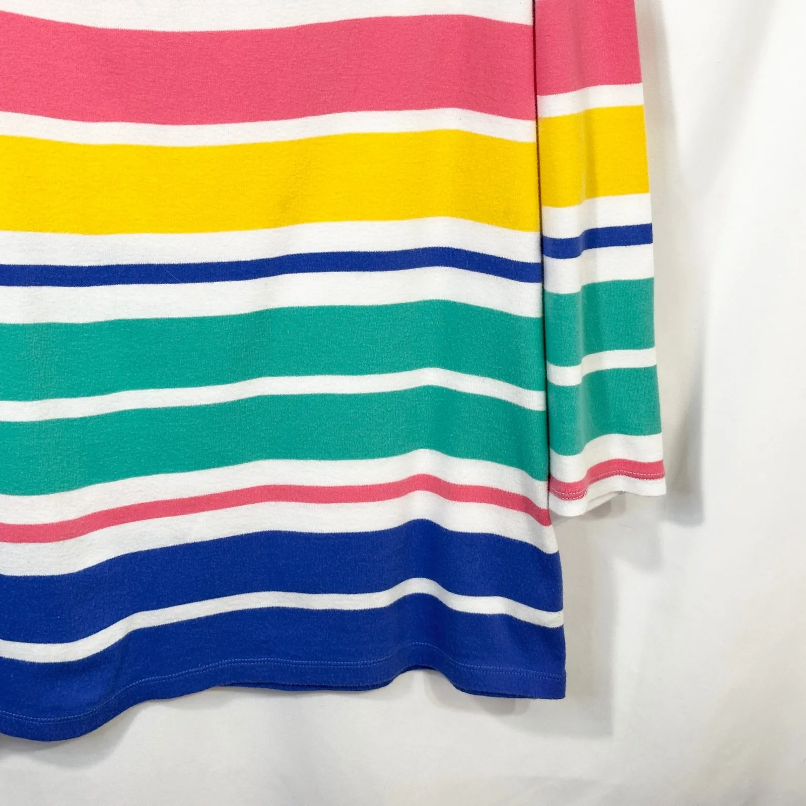Talbots Plus Size‎ 1X Top Colorful Striped 3/4 Sleeve Boat Neck Knit Sweater 765 - Image 7