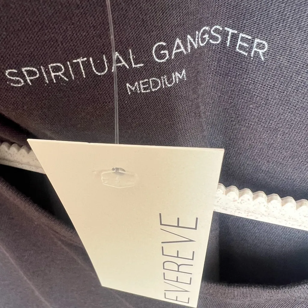 Spiritual Gangster Evereve Black Soft Tank with 'Love' Print Sz M NWT - Image 5