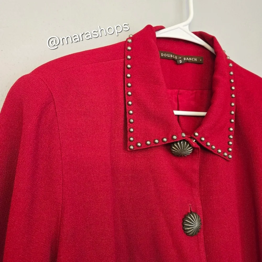 Double D Ranch Red Studded Jacket Size M - Image 6