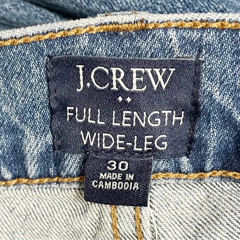 NWT J. Crew Full Length Wide-Leg Jeans Womens Size 30 Button Fly All-Day Stretch - Image 7