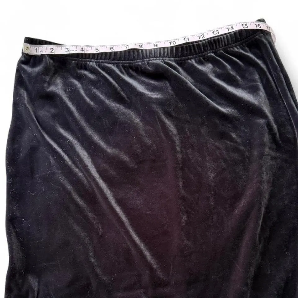 Vintage Velvet Maxi‎ Skirt Black Size L - Image 6