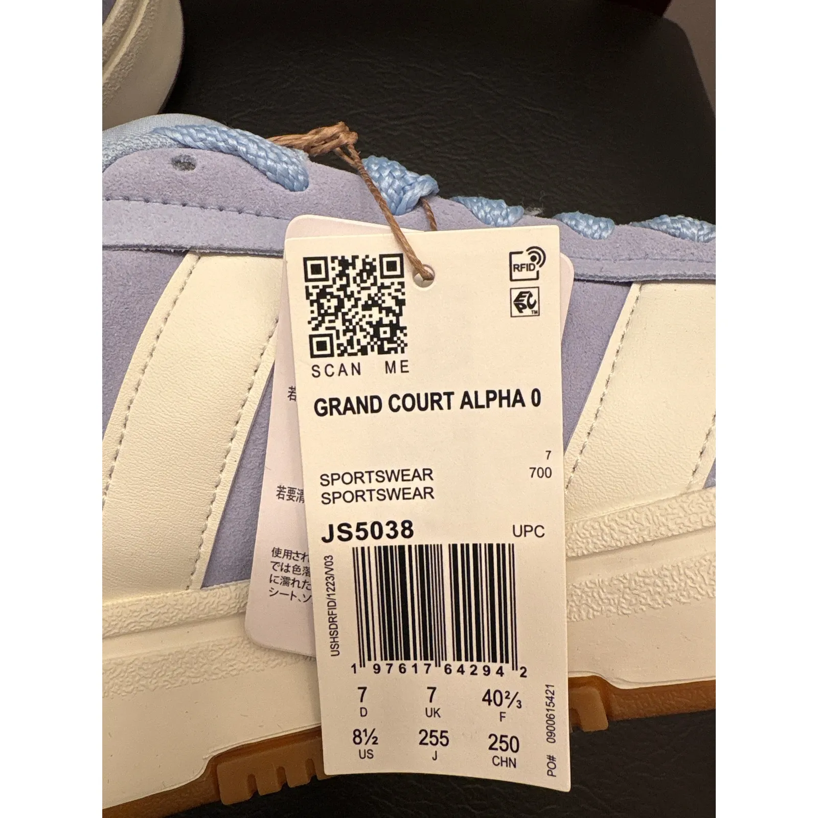 New Adidas Grand Court Alpha 00s Blue Suede Lace Up Sneakers  Women's 8.5 - Image 7