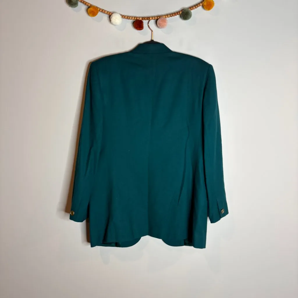 American Vintage Vtg Talbots green teal wool blazer jacket - Image 4