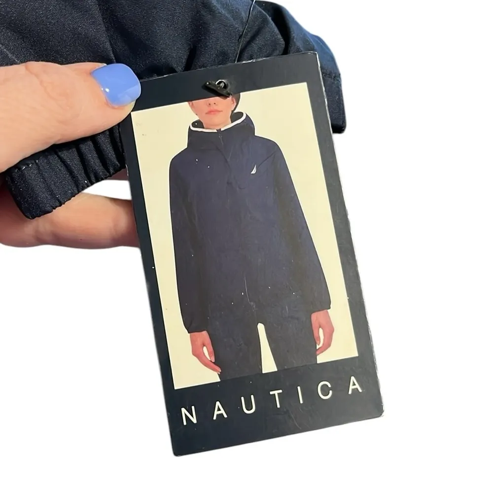 Nautica Women's Navy Performance Jacket Water Resistant Packable Lightweight - Image 10