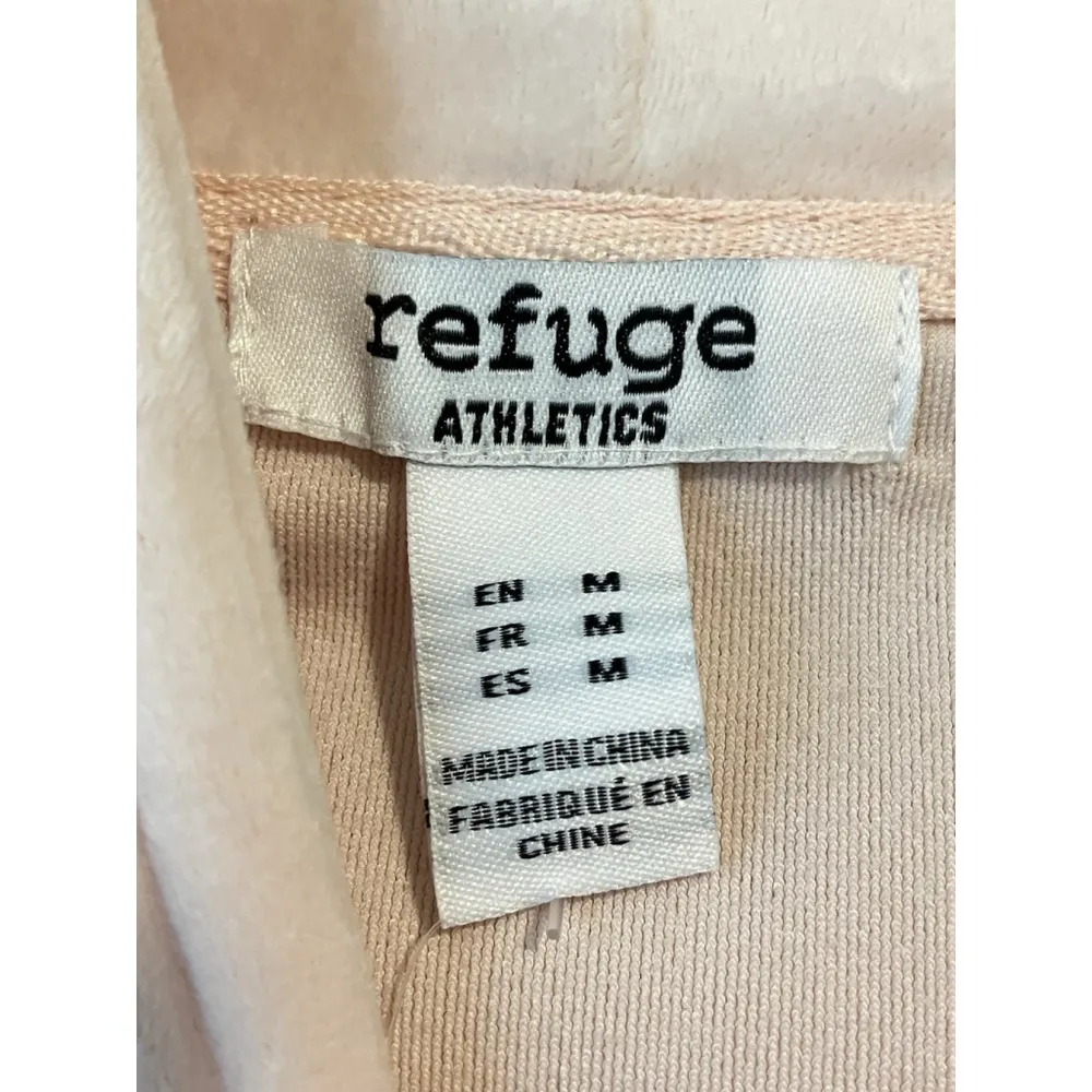 Refuge Hoodie Jacket Womens M Pink Velour Velvet Full Zip Rinestone LOVE New NWT - Image 7