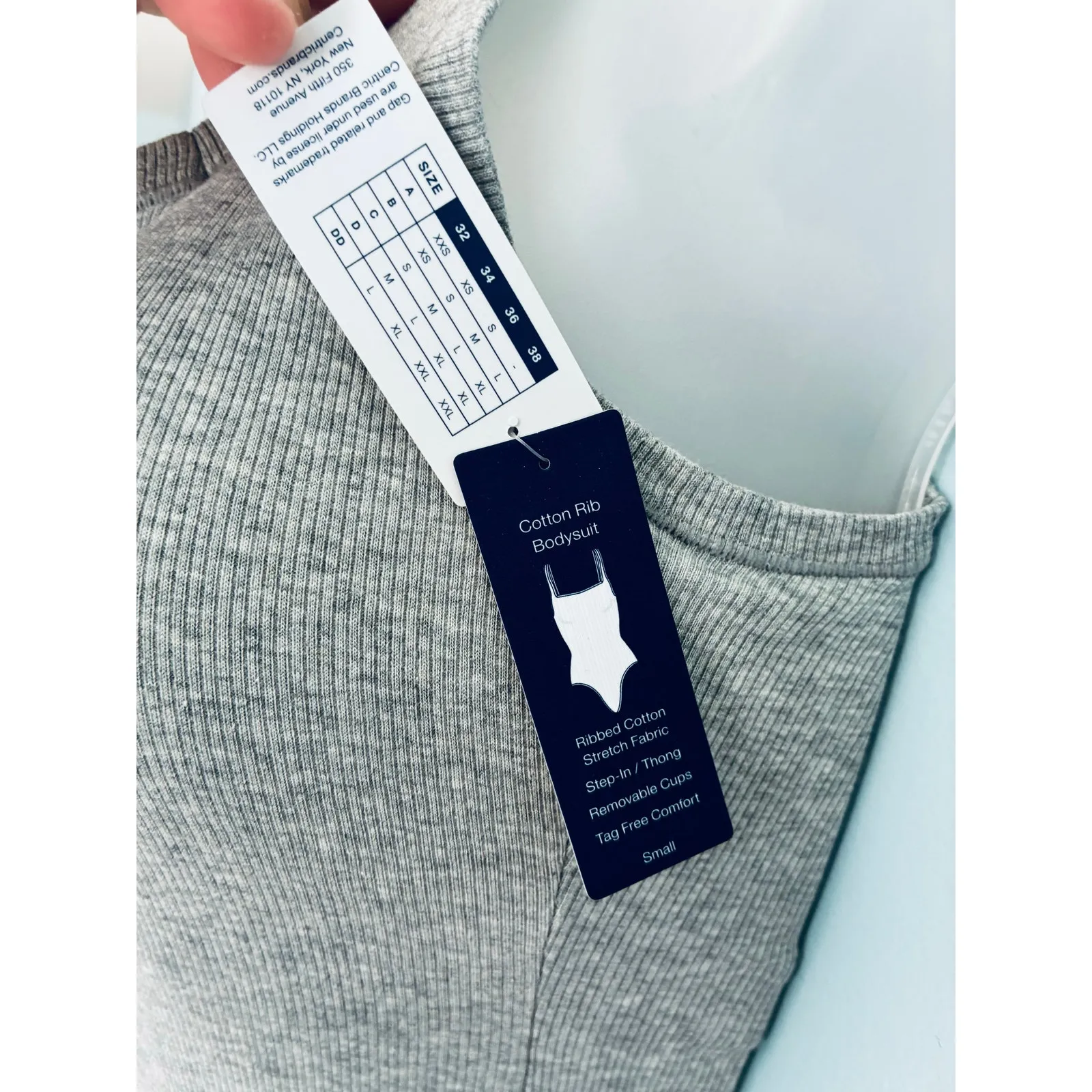 Gap Body Cotton Rib Bodysuit Small Gray - Image 4