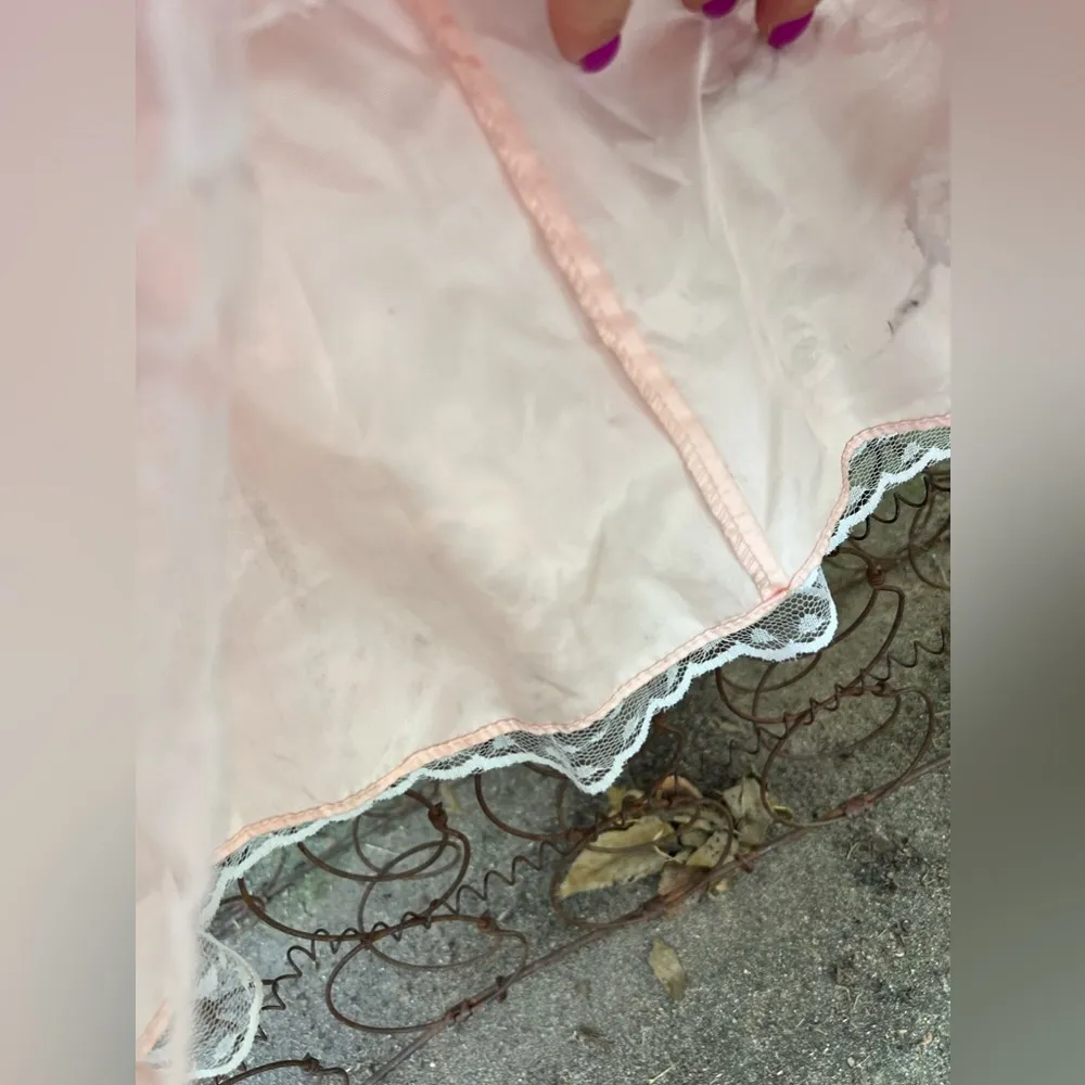 Vintage 80s ZumZum Peach Ruffle Lace Pickups Miss Peach Bo Peep Gown Dress 5/6 Orange Size XS - Image 10